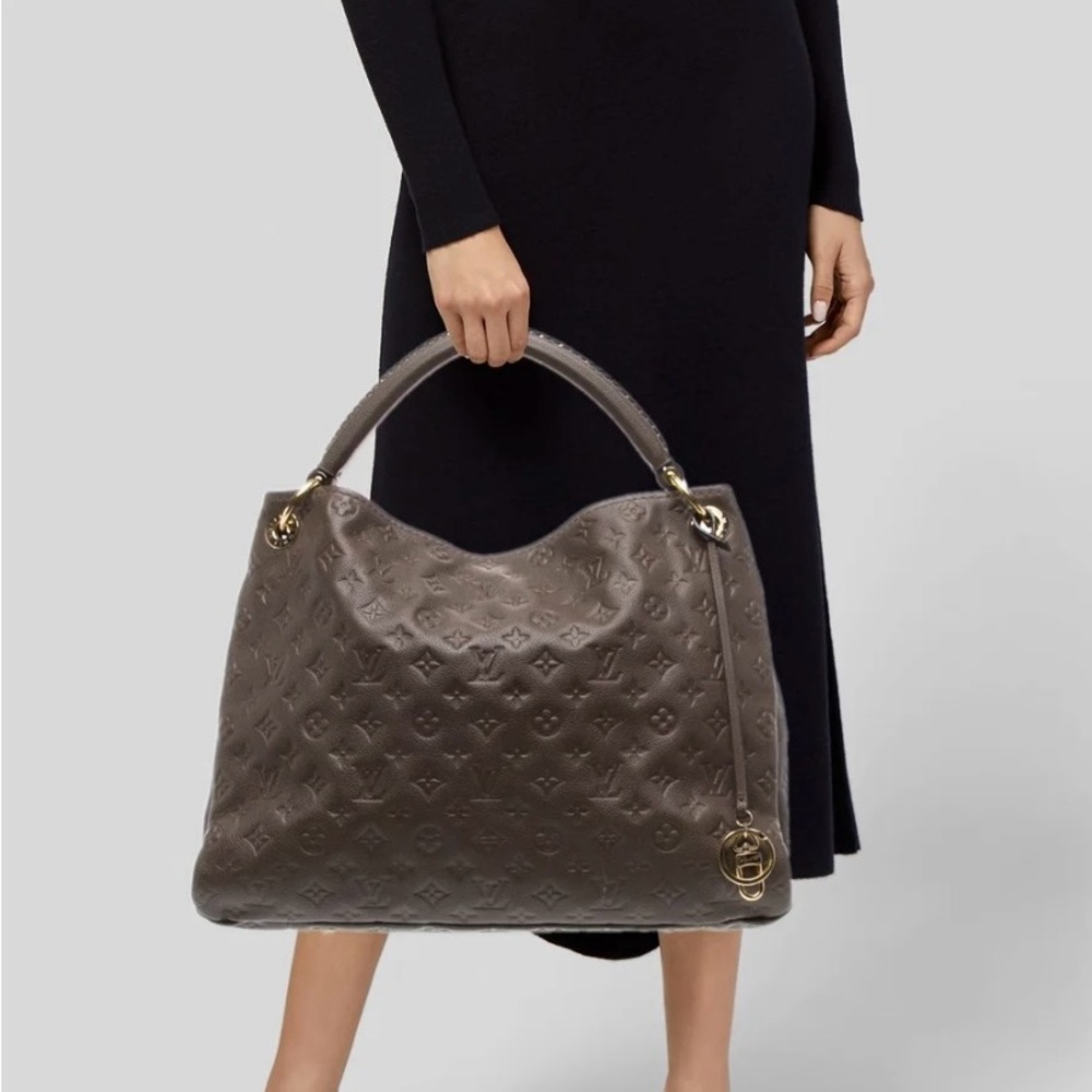 Louis Vuitton Dark Brown Hobo Bag with Gold Accents